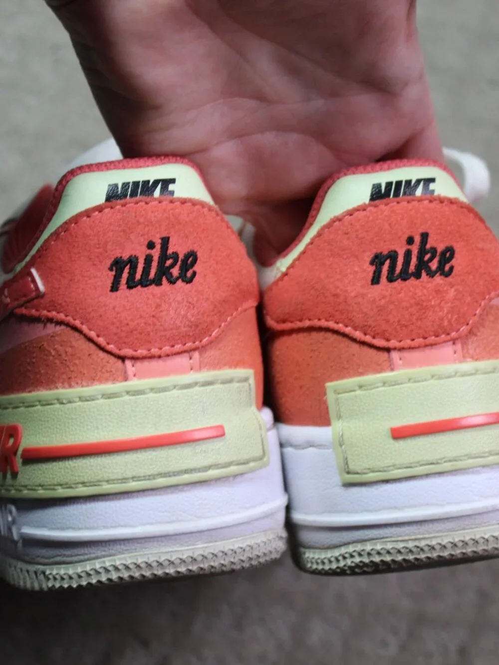 Size 7 - Nike Air Force 1 Shadow White Magic Ember Women's Athletic Shoes